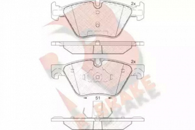 R BRAKE rb2002 -  Комплект тормозных колодок, дисковый тормоз